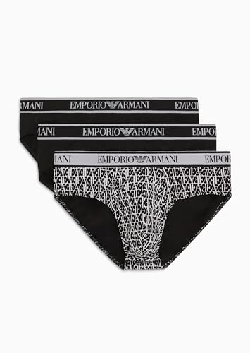 EMPORIO ARMANI Herren Stretch Cotton Core Logoband 3-Pack Brief, MARIN/PR MARIN/MARIN, XL (3er Pack) von Emporio Armani