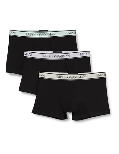 EMPORIO ARMANI Herren Stretch Cotton Core Logoband 3-Pack Trunk, Black/Black/Black, XL (3er Pack) von EMPORIO ARMANI