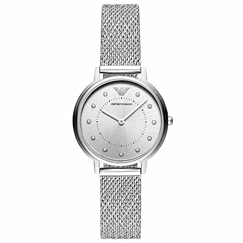 Emporio Armani Uhr für Damen , Zweizeiger Uhrwerk, 32mm Silbernes Edelstahlgehäuse mit Edelstahlarmband, AR11128 von EMPORIO ARMANI