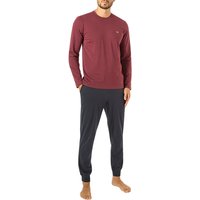 EMPORIO ARMANI Herren Pyjama blau Jersey-Baumwolle unifarben von Emporio Armani