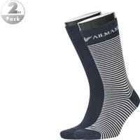 EMPORIO ARMANI Herren Socken blau Baumwolle Gestreift von Emporio Armani