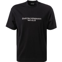 EMPORIO ARMANI Herren T-Shirt blau Baumwolle von Emporio Armani