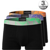 EMPORIO ARMANI Herren Trunks schwarz Baumwolle & Mix unifarben von Emporio Armani