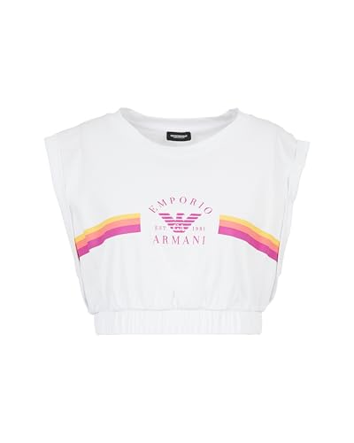 Emporio Armani Woman Logo Band Crop Top Weiß, 100% Baumwolle, Modern, Weiß, Crop Top, Haken von EMPORIO ARMANI