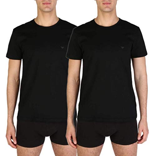 EMPORIO ARMANI Herren 2P O-NECK RUNDHALS T-SHIRT 2 schwarz M von Emporio Armani