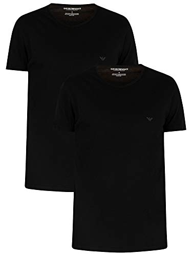 EMPORIO ARMANI Herren 2P O-NECK RUNDHALS T-SHIRT 2 schwarz XL von Emporio Armani