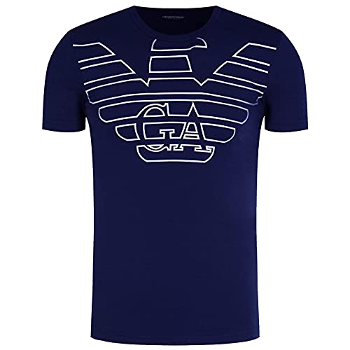 Emporio Armani 111035 9A595 Herren-T-Shirt, kurzärmlig, Rundhalsausschnitt (Dunkelblau, S), dunkelblau von Emporio Armani