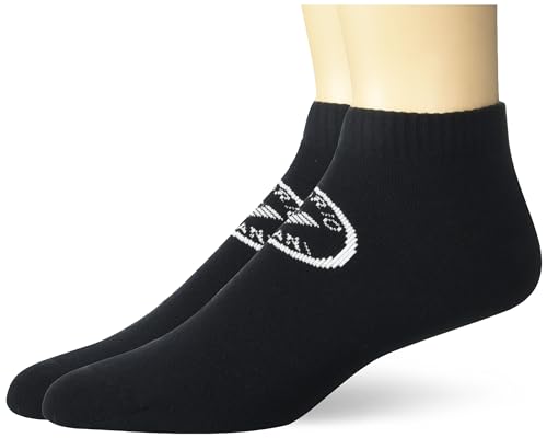 Emporio Armani 2 Pack Ankle Socks, Frottee, Baumwolle, Einheitsgröße, Herren, Schwarz, Schwarz , Einheitsgröße von Emporio Armani