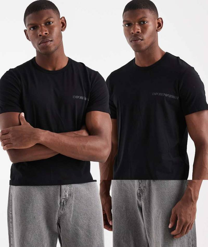 Emporio Armani - 2er-Pack Lounge-T-Shirts in Schwarz mit Logo Emporio Armani - 2er-Pack Lounge-T-Shirts in Schwarz mit Logo von Emporio Armani
