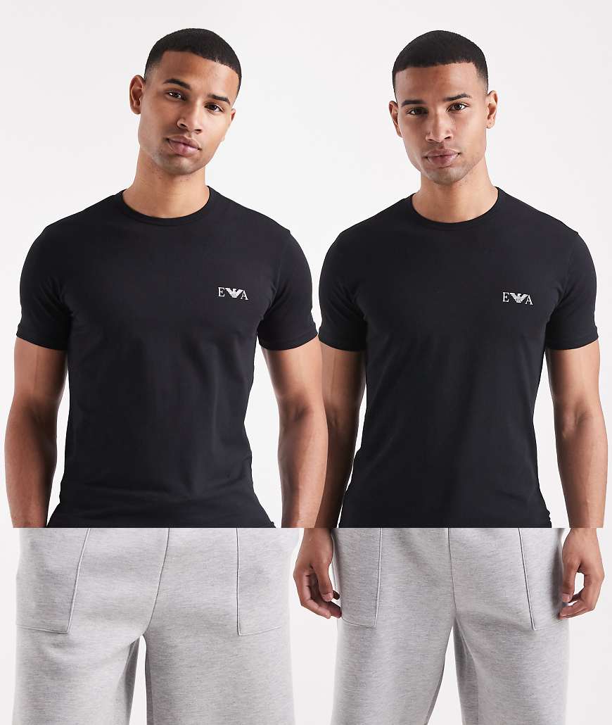 Emporio Armani - 2er-Pack Lounge-T-Shirts in Schwarz von Emporio Armani