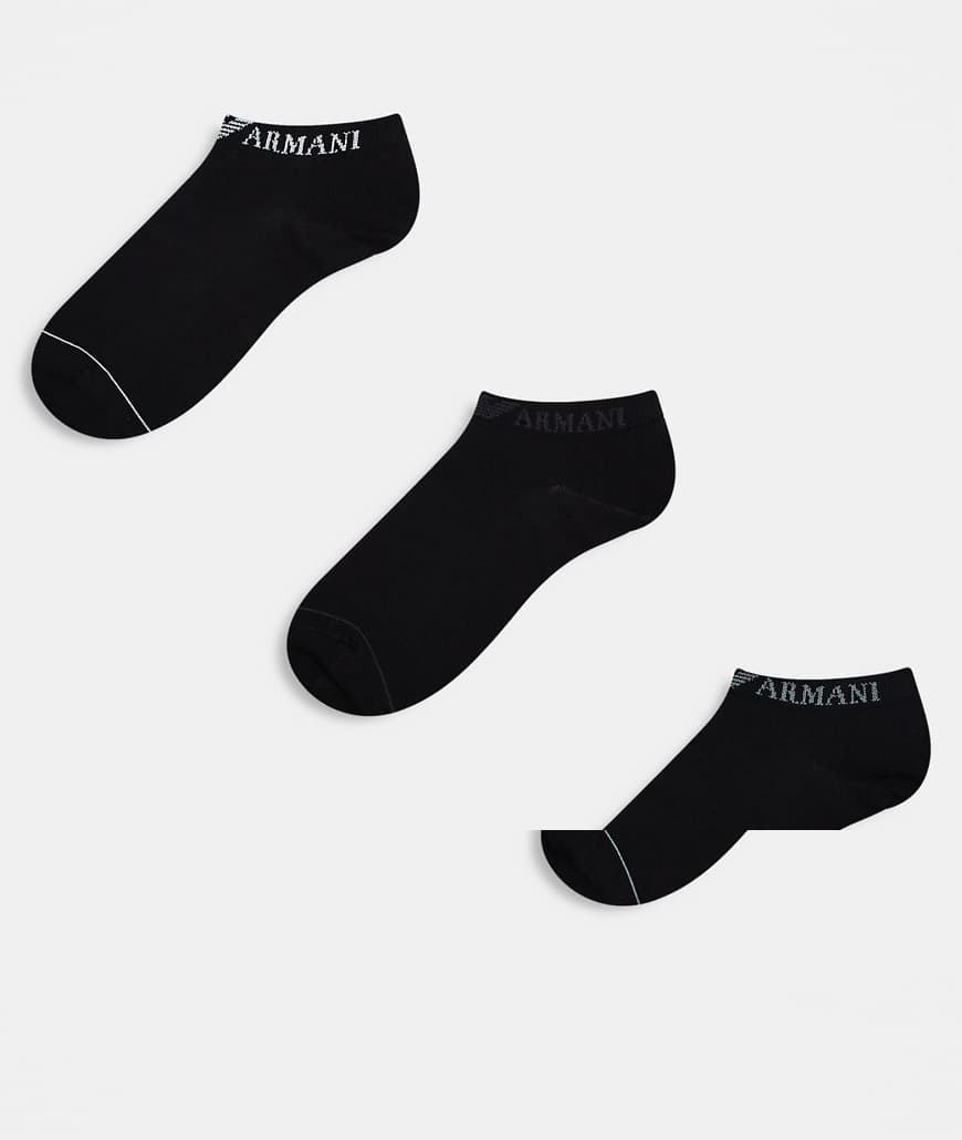 Emporio Armani - 3er-Pack Sneaker-Socken in Schwarz von Emporio Armani