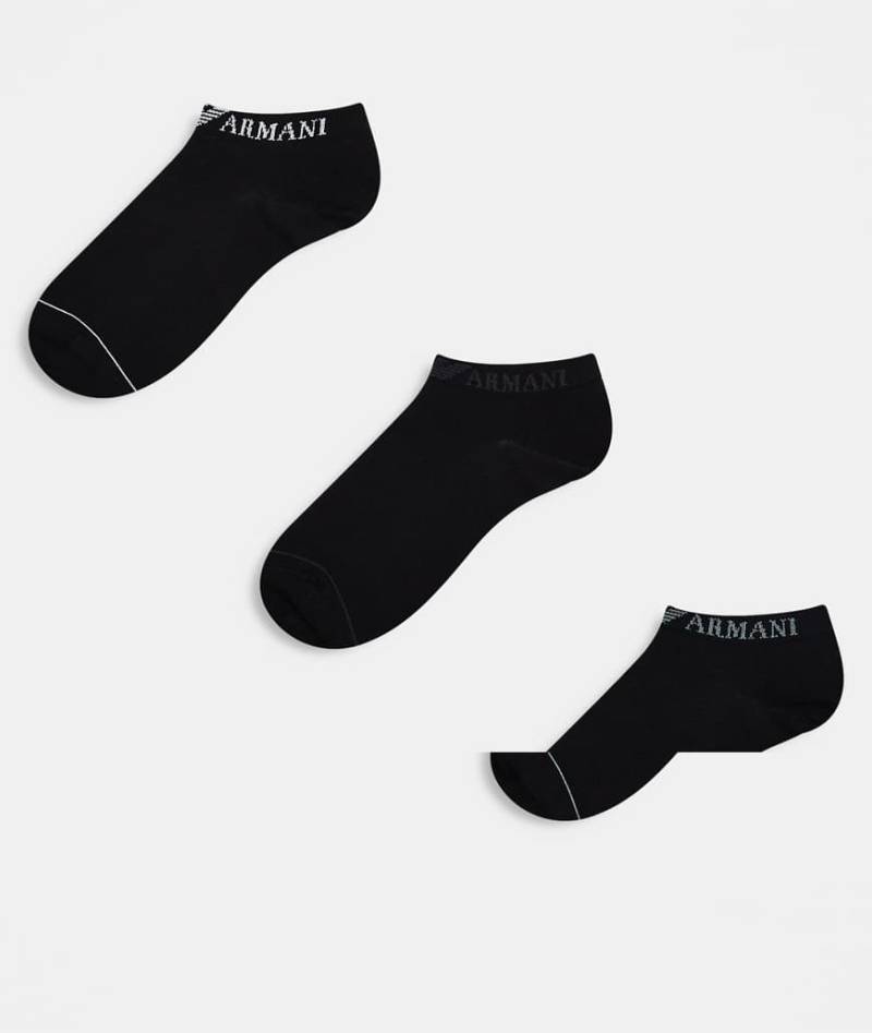 Emporio Armani - 3er-Pack Sneaker-Socken in Schwarz von Emporio Armani