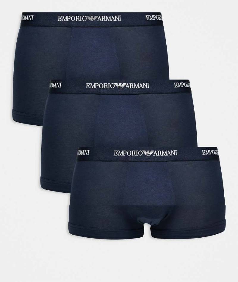 Emporio Armani - 3er-Pack Unterhosen in Marineblau mit Logo von Emporio Armani
