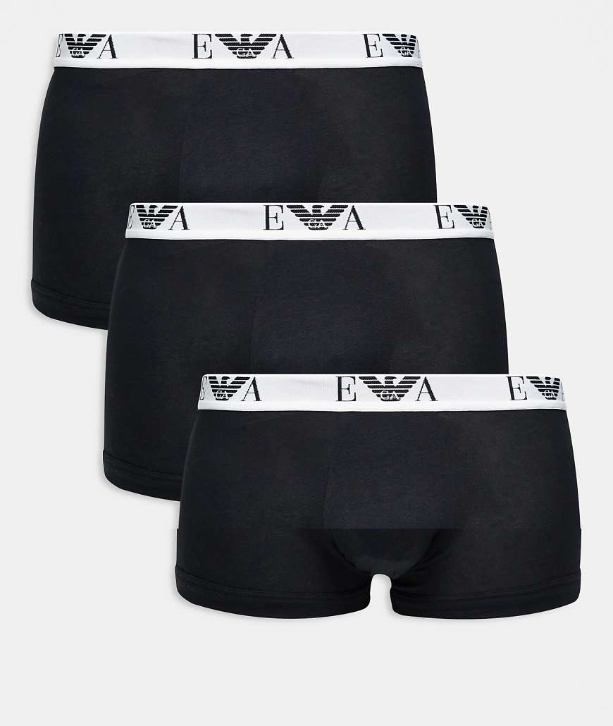 Emporio Armani - 3er-Pack Unterhosen in Schwarz mit Kontrast-Logo von Emporio Armani
