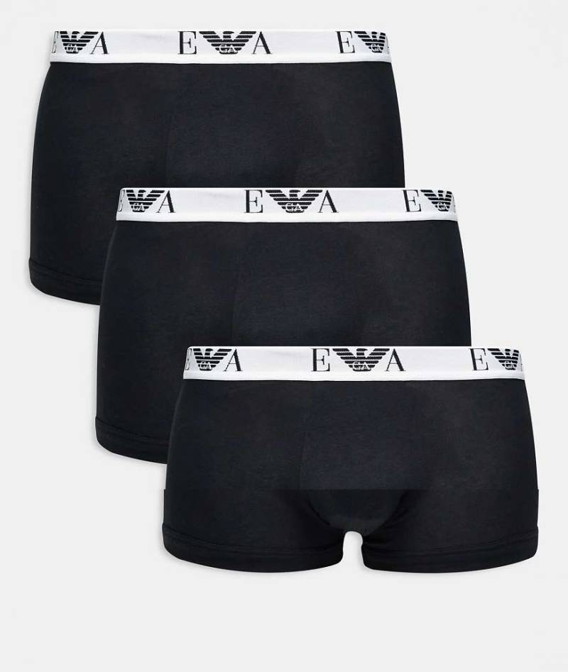 Emporio Armani - 3er-Pack Unterhosen in Schwarz mit Kontrast-Logo von Emporio Armani