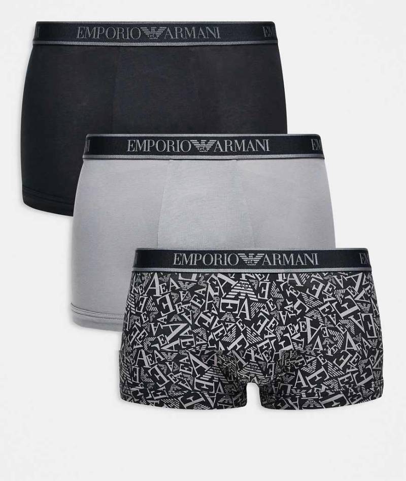 Emporio Armani - 3er-Pack Unterhosen in Schwarz und weiteren Farben mit großem Logo Emporio Armani - 3er-Pack Unterhosen in Schwarz und weiteren Farben mit großem Logo von Emporio Armani
