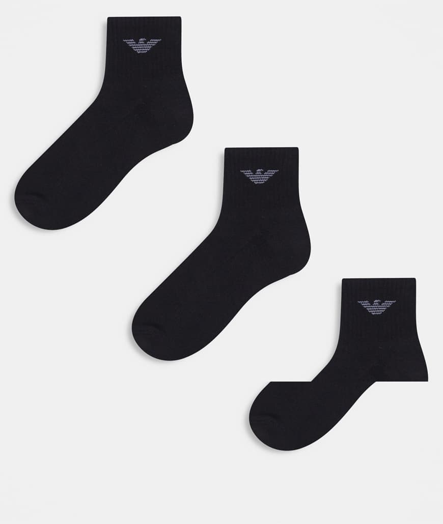 Emporio Armani - 3er-Pack knöchelhohe Socken in Schwarz von Emporio Armani