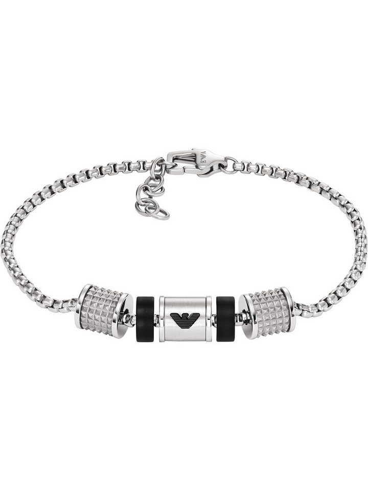Emporio Armani Armband Emporio Armani Herren-Armband Edelstahl Onyx von Emporio Armani