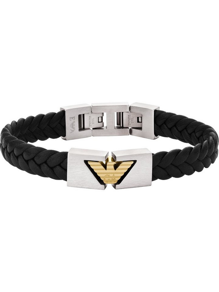 Emporio Armani Armband Emporio Armani Herren-Armband Leder, Edelstahl von Emporio Armani
