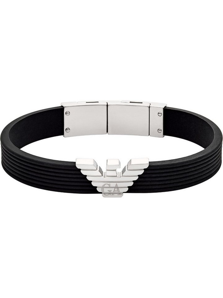 Emporio Armani Armband Emporio Armani Herren-Armband Silikon, Edelstahl von Emporio Armani