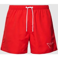 Emporio Armani Badehose mit Label-Patch Modell 'SPONGE EAGLE' in Rot, Größe L von Emporio Armani