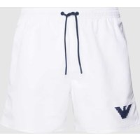 Emporio Armani Badehose mit Label-Patch Modell 'SPONGE EAGLE' in Weiss, Größe L von Emporio Armani