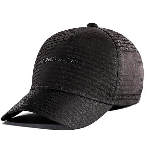 Emporio Armani Baseball Cap 627435 Schwarz mit All Over Logo - Uni, Einheitsgröße, Schwarz , One size von Emporio Armani