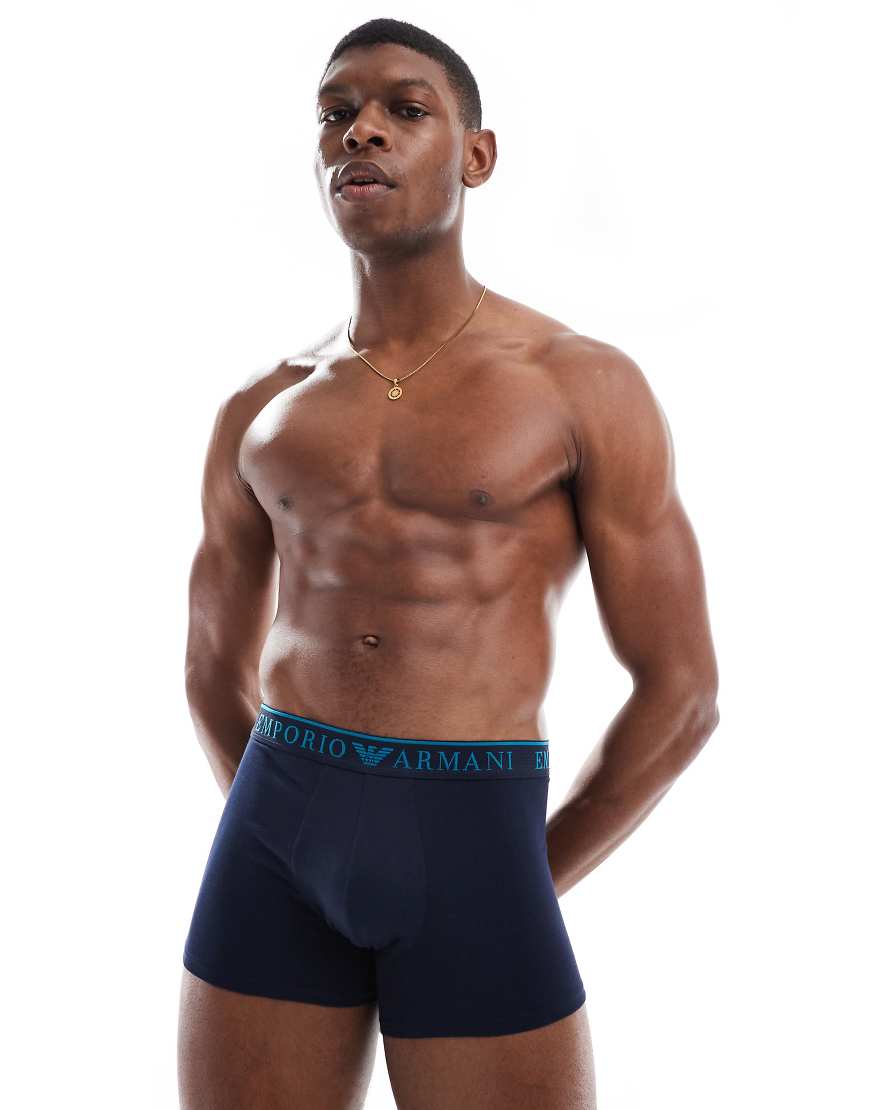 Emporio Armani - Bodywear - 2er-Pack Unterhosen in Blau mit Endurance-Logo Emporio Armani - Bodywear - 2er-Pack Unterhosen in Blau mit Endurance-Logo von Emporio Armani