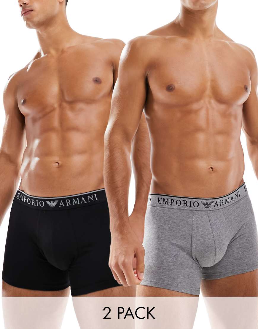 Emporio Armani - Bodywear - 2er-Pack Unterhosen in Navy und Grau-Bunt von Emporio Armani