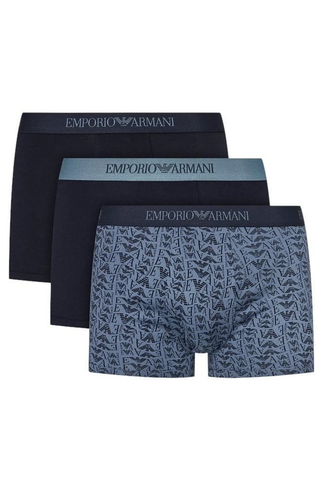 Emporio Armani Boxershorts Unterwäsche Trunk Cotton dunkelblau gemustert Herren - 3 Stück Emporio Armani Boxershorts Unterwäsche Trunk Cotton dunkelblau gemustert Herren - 3 Stück von Emporio Armani