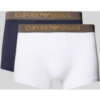 Emporio Armani Boxershorts mit elastischem Logo-Bund im 2er-Pack in Marine, Größe M von Emporio Armani