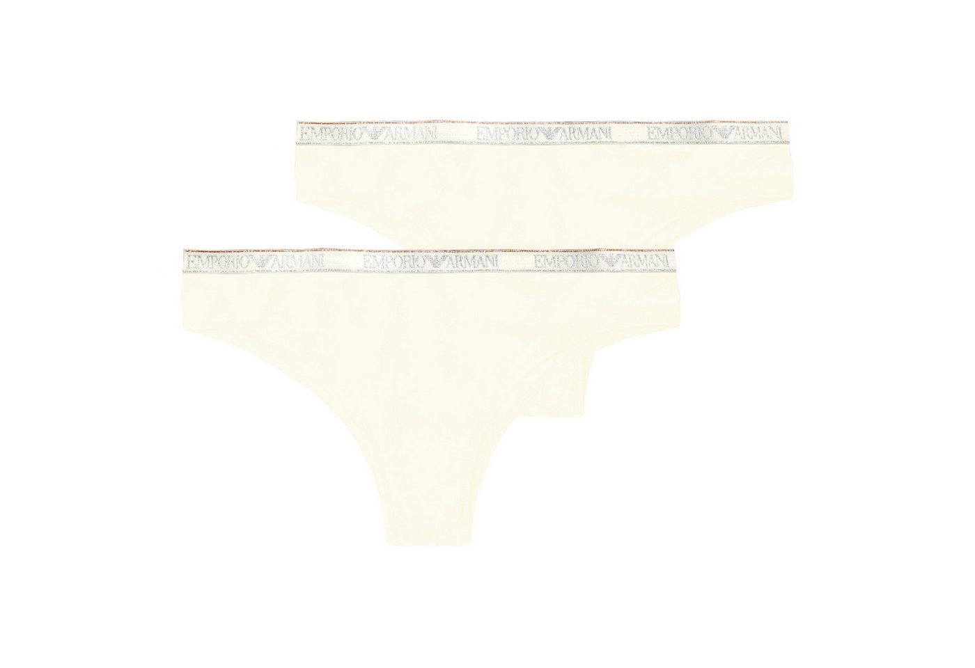 Emporio Armani Brasilslip 2er Pack Brazilian Slip (2-St) mit elastischem Logobund in metallischem Glanz von Emporio Armani