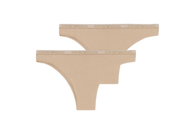 Emporio Armani Brasilslip 2er Pack Brazilian Slip (2-St) mit elastischem Logobund in metallischem Glanz von Emporio Armani