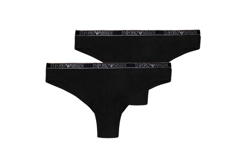 Emporio Armani Brasilslip 2er Pack Brazilian Slip (2-St) mit elastischem Logobund in metallischem Glanz von Emporio Armani