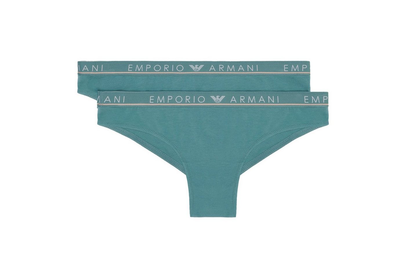 Emporio Armani Brasilslip Brazilian Brief Stretch Cotton (2-St., enthält 2 gleichfarbige Slips) mit umlaufenden Markenschriftzügen von Emporio Armani