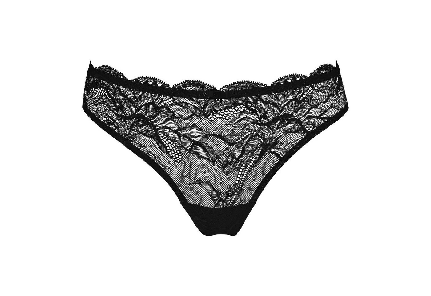 Emporio Armani Brasilslip Brazilian Brief Virtual Lace mit kleiner Zierschleife und Logo-Charm von Emporio Armani