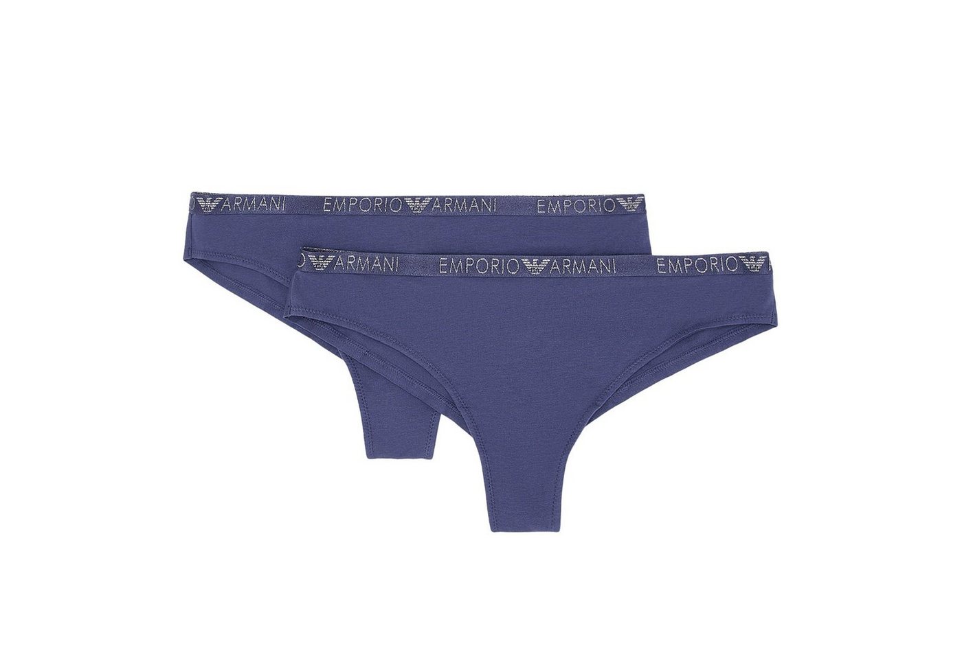 Emporio Armani Brasilslip Brazilien Brief Stretch Cotton (2-St) mit umlaufendem Markenschriftzug in metallischem Glanz von Emporio Armani