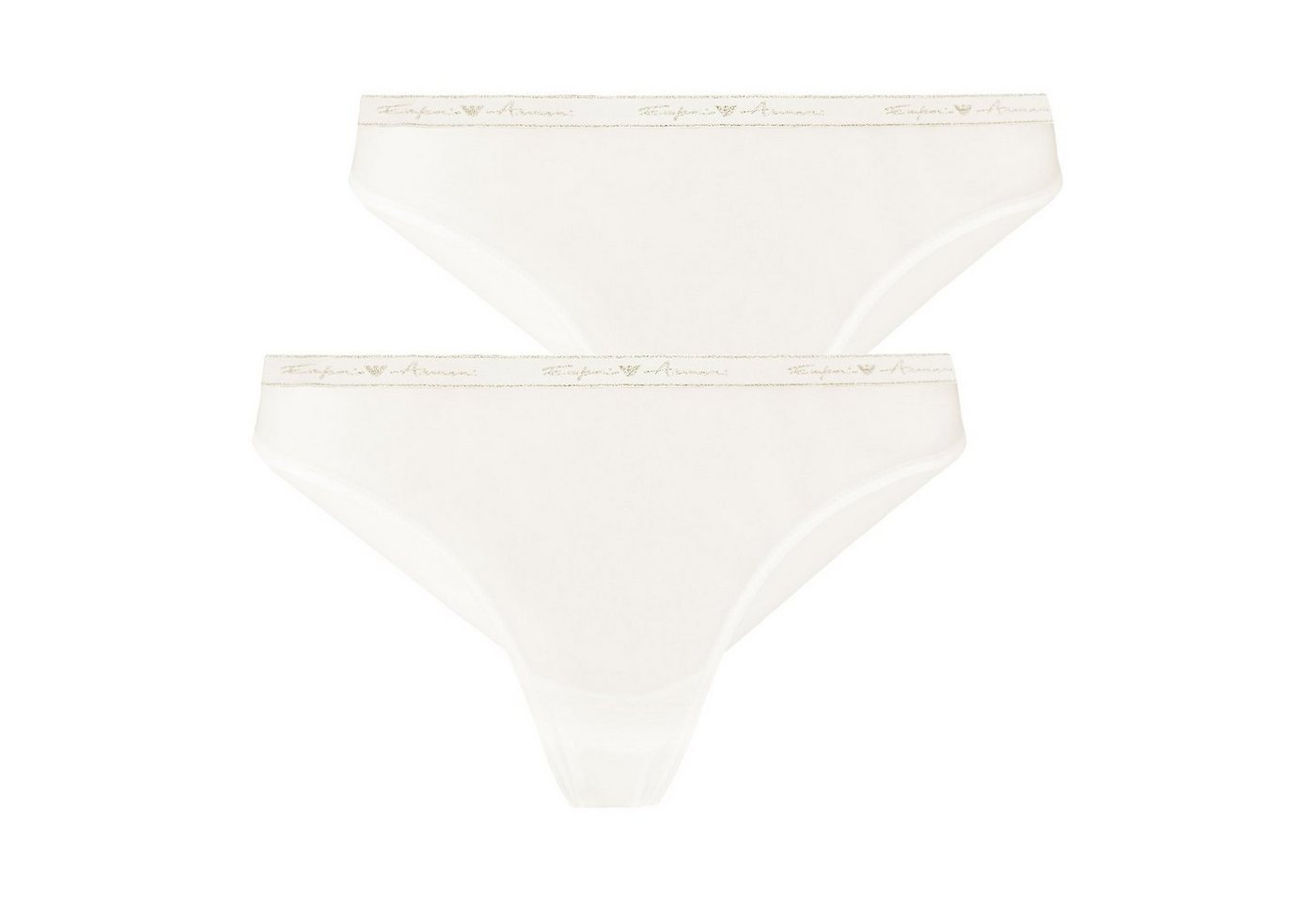 Emporio Armani Brasilslip Brazilien Brief Stretch Cotton mit glitzernden Markenschriftzug am Bund von Emporio Armani