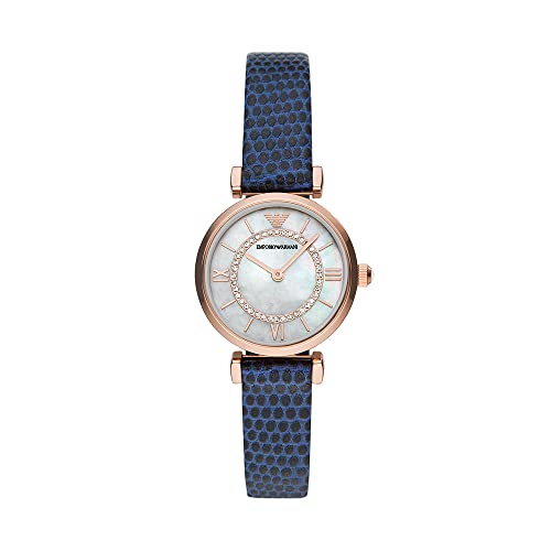 Emporio Armani Uhr für Damen , Zweizeiger Uhrwerk, 28mm Edelstahlgehäuse mit einem Lederarmband, AR11468 von Emporio Armani