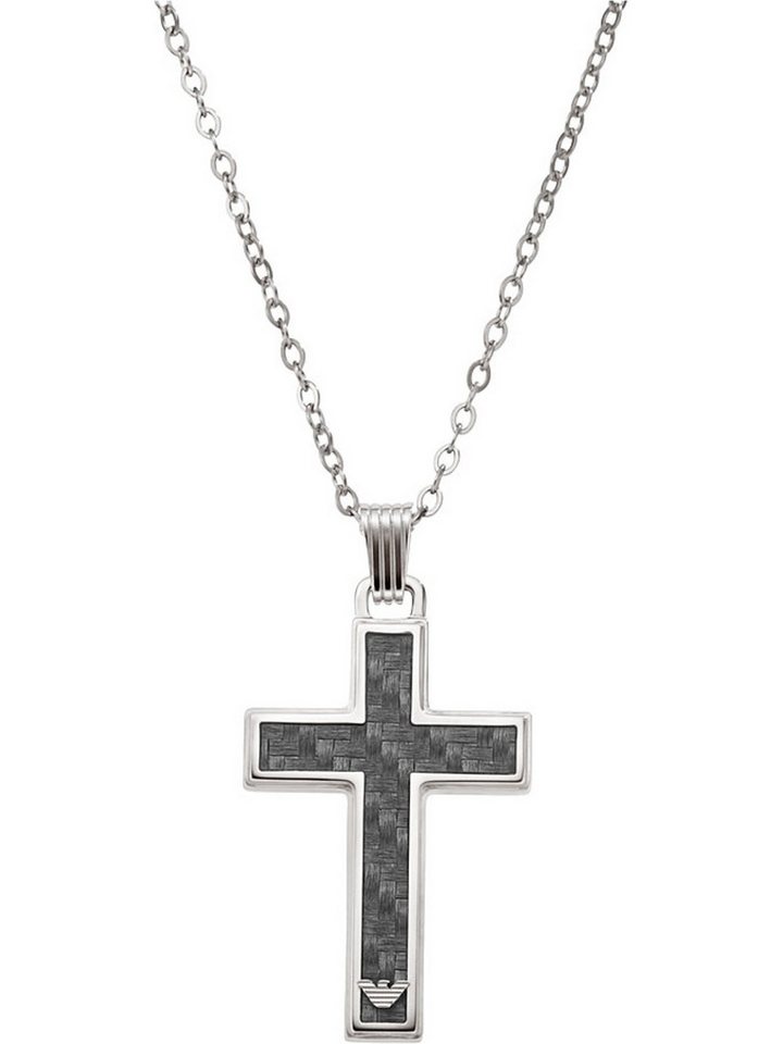 Emporio Armani Collier Emporio Armani Herren-Kette Edelstahl Kreuz von Emporio Armani