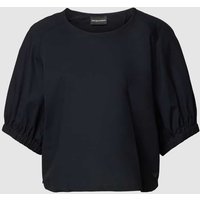 Emporio Armani Cropped Blusenshirt mit 3/4-Arm in Marine, Größe 36 von Emporio Armani