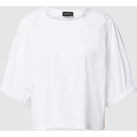 Emporio Armani Cropped Blusenshirt mit 3/4-Arm in Weiss, Größe 40 von Emporio Armani