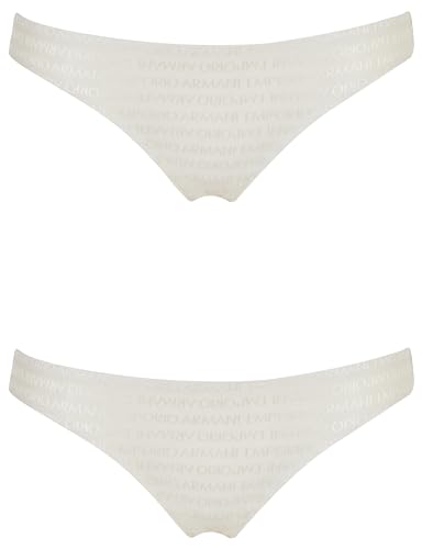 Emporio Armani Damen All Over Logo MESH 2-Pack Brasilian Unterwäsche, Yogurt, S von Emporio Armani