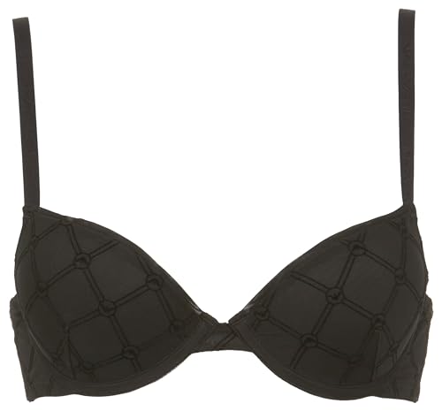Emporio Armani Damen All Over MESH Monogram Bra Push-Up BH, Nero, 34C von Emporio Armani