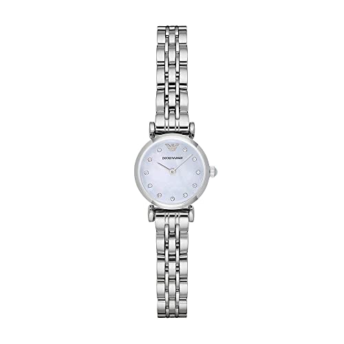 Emporio Armani Uhr für Damen , Zweizeigeruhrwerk, 22mm Silbernes Edelstahlgehäuse mit Edelstahlarmband, AR1961 von EMPORIO ARMANI