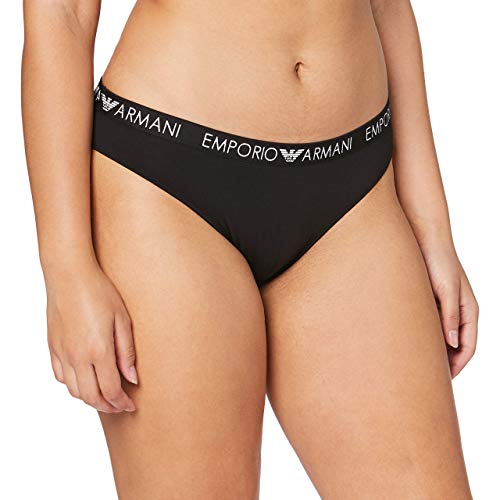 Emporio Armani Damen Bi-pack Brief Iconic Cotton Unterwäsche BI-PACK BRIEF, Schwarz, L von Emporio Armani