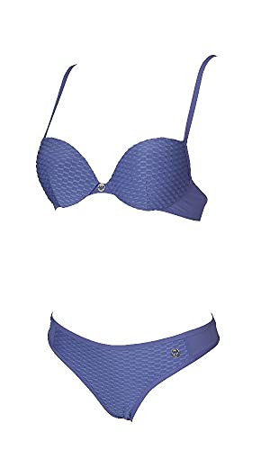 Emporio Armani Damen Bikini Bademode mit Bügel wattierte Cups und Slip Artikel 262333 5P360 Bikini Push UP Slip, 07634 Indigo, S von Emporio Armani