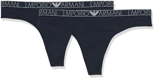 Emporio Armani Damen Emporio Armani Women's 2-pack Essential Studs Logo Thong Panties, Marine, L EU von Emporio Armani