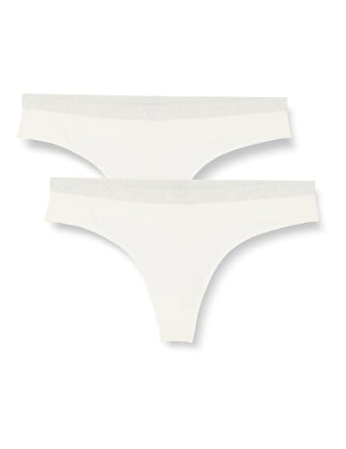 Emporio Armani Damen Emporio Armani Women's 2-pack Essential Studs Logo Thong Panties, Pale Cream, M EU von Emporio Armani