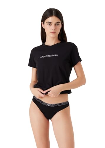 Emporio Armani Damen Emporio Armani Women's 2-pack Essential Studs Logo Thong Panties, Schwarz, M EU von Emporio Armani